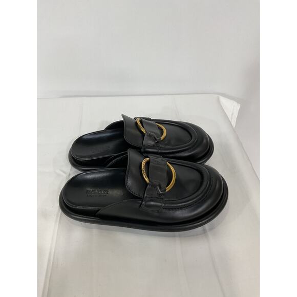 Moncler 'Bell' Black Leather Mule Size 7 - NWT - Picture 4 of 5